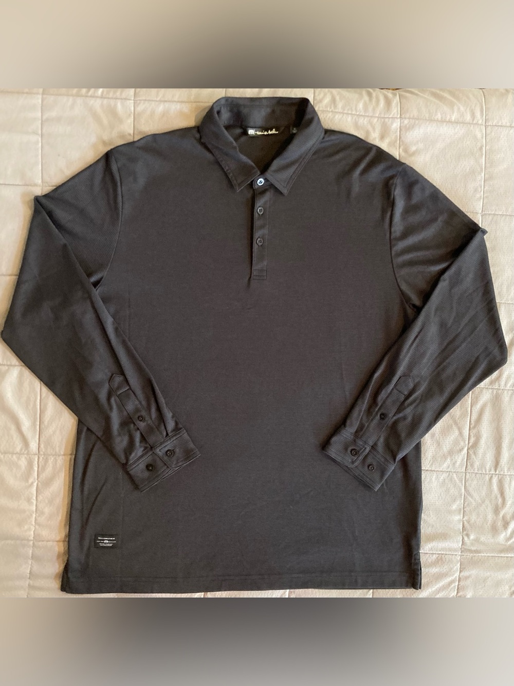 Travis Mathew State Room Long Sleeve Polo Shirt Men’s XL Gray Golf 1MZ327